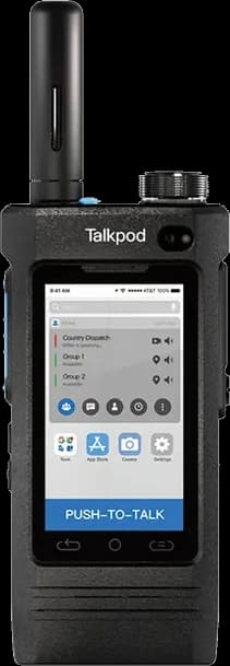 A Talkpod S69 rugged smartphone with a push-to-talk button